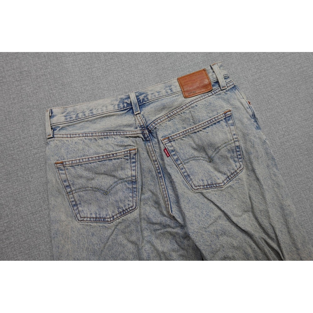 Levi's 501 90s Jeans Womens 30x32 Blue Acid Wash Button Fly Frayed Straight Leg